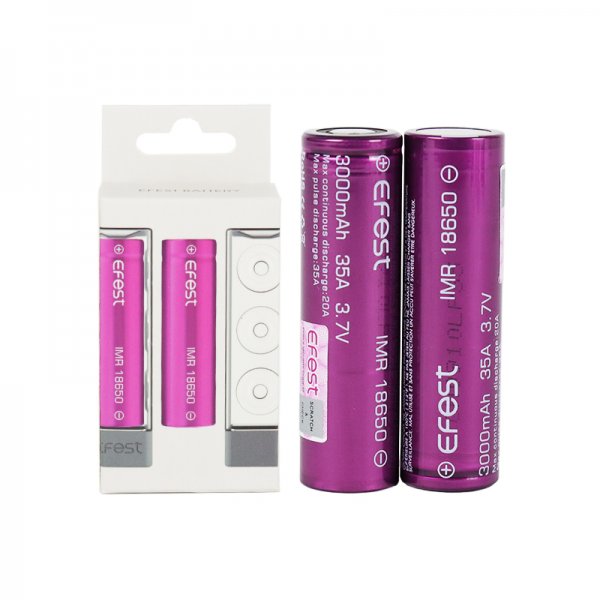 Accu rechargeable IMR 18650 3000mAh 35A flat top (2pcs) - Efest