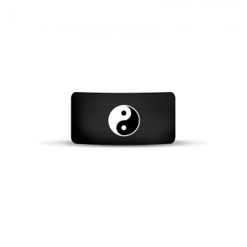 Vape Band Black Ying-Yang Logo 22 to 26mm