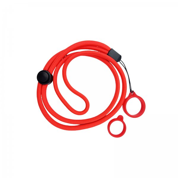Adjustable Lanyard With Silicone Ring Red (1pc)