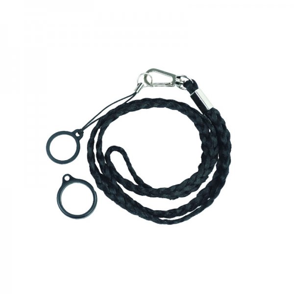 Weave Lanyard With 2 Silicone Rings Black (1pc)
