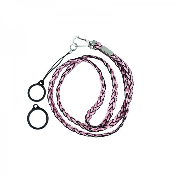 Weave Lanyard With 2 Silicone Rings  Pink (1pc)