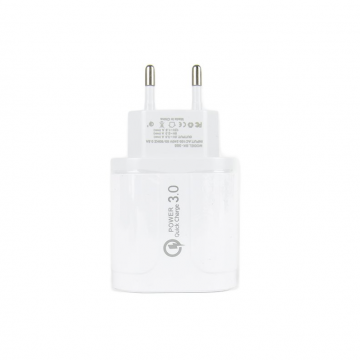 [Sample] 4-Port 3.1A 5V Fast Charge 3.0 Power to USB Adapter - BK385 (White)