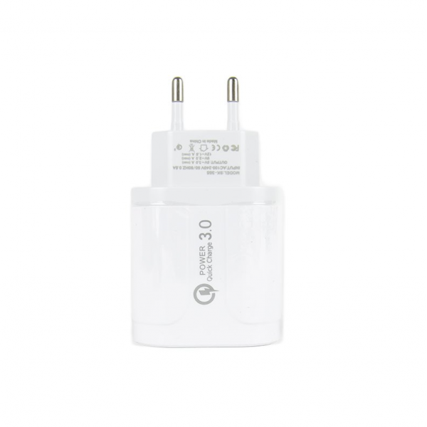 [Sample] 4-Port 3.1A 5V Fast Charge 3.0 Power to USB Adapter - BK385 (White)