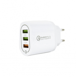 Adaptater Wall/USB 3 port 2,1A 5V Fast Charge 3.0 - BK373