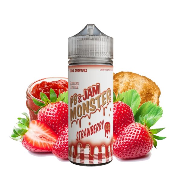 [Destock] Strawberry 0mg 100ml - PB & Jam Monster by Monster Vape Labs