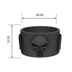 Vape Band 3D 26mm Punisher (5pcs) - Fumytech