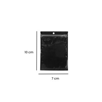 Pochette Noir à Fermeture Pression 7x10cm (100pcs)