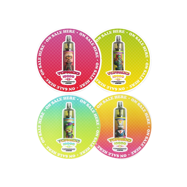 [PLV] Autocollant Circulaire EN  (Couleur Aléatoire) (1pc) - Tornado 10000