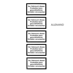 Grandes Étiquettes d'Avertissement sur la Nicotine (5pcs)