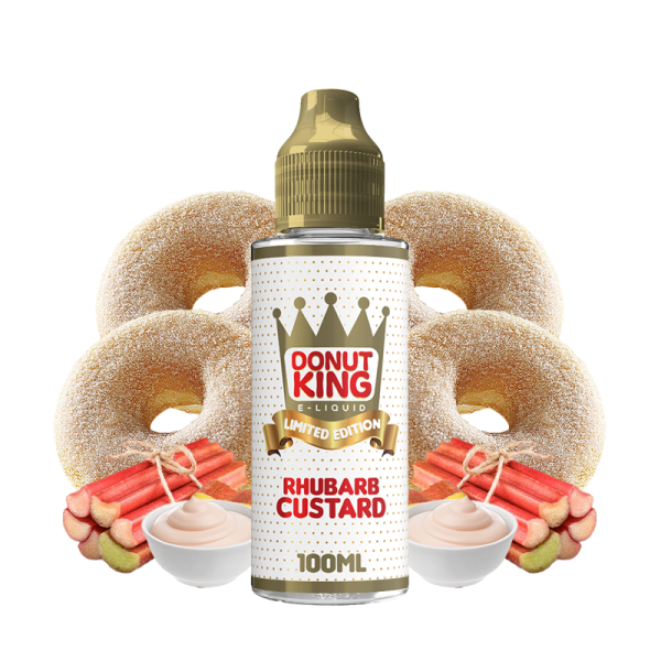 Rhubarb Custard 0mg 100ml - Limited Edition by Donut King