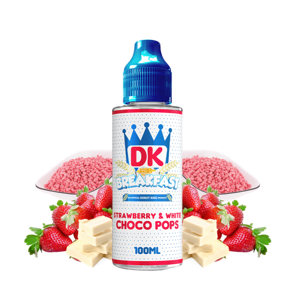 Strawberry & White Choco Pops 0mg 100ml - DK Breakfast by Donut King