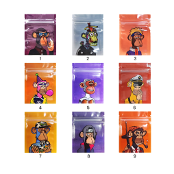 Monkey Snap-Closing Pouch (100pcs) 7x9cm