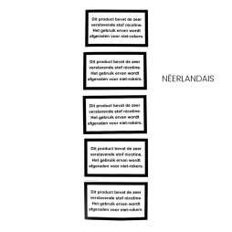 Grandes Étiquettes d'Avertissement sur la Nicotine (5pcs)