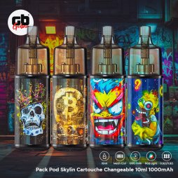 Kit Pod Skylin Changeable Cartridge 10ml 1000mAh New Colors - Gobar