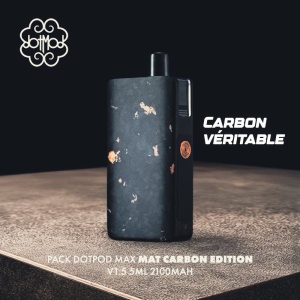 Pack DotPod Max Mat Carbon Edition Carbon Véritable V1.5 5ml 2100mAh - Dotmod
