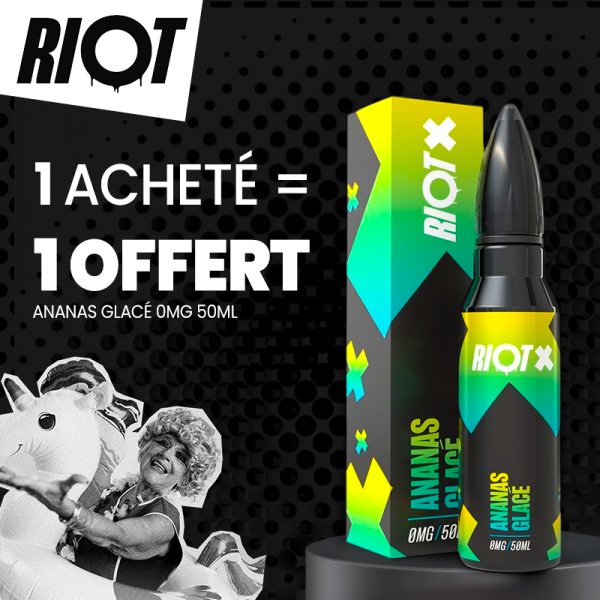 [Offer] Buy 1 Ananas Glacé 0mg 50ml, Get 1 Free - Riot X by Riot