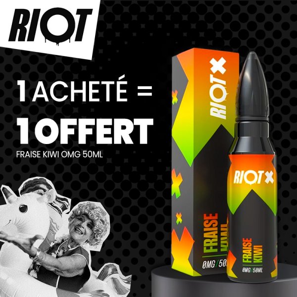 [Offre] 1 Fraise Kiwi 0mg 50ml acheté, 1 Offert - Riot X by Riot