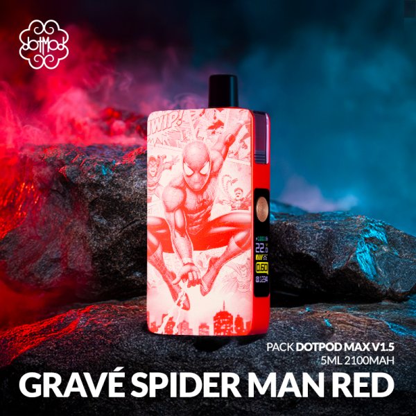 Pack DotPod Max V1.5 5ml 2100mAh Gravé Spider Man Red - Dotmod