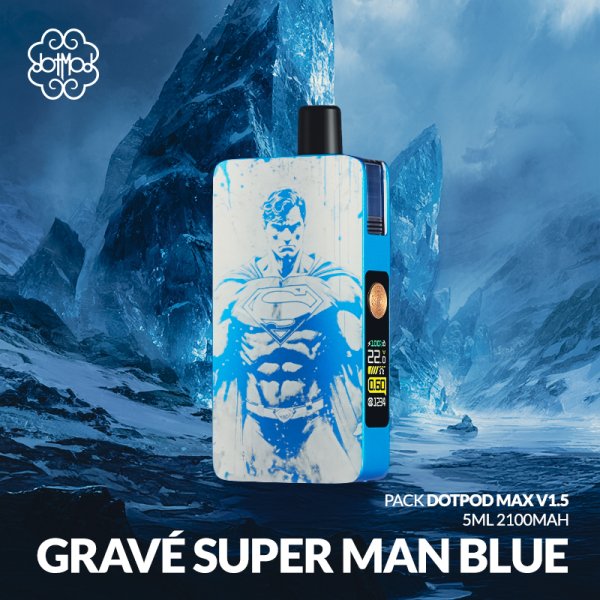 Kit DotPod Max V1.5 5ml 2100mAh Engraved Super Man Blue - Dotmod