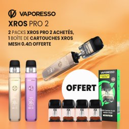 [Offre] 2 Packs XROS Pro 2 Achetés, 1 Boîte de cartouches XROS Mesh 0.4Ω Offerte - Vaporesso
