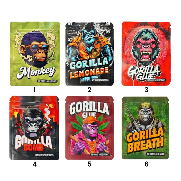 Gorilla & Monkey Snap-Closing Pouch 12.5x9.5cm