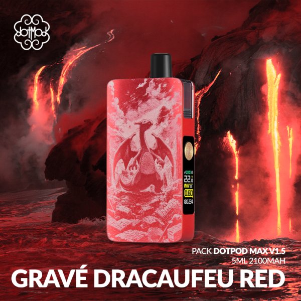 Kit DotPod Max V1.5 5ml 2100mAh Engraved Dracaufeu Red - Dotmod