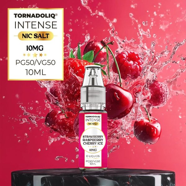 Strawberry Raspberry Cherry Ice Nic Salts 10ml - Intense by Tornadoliq