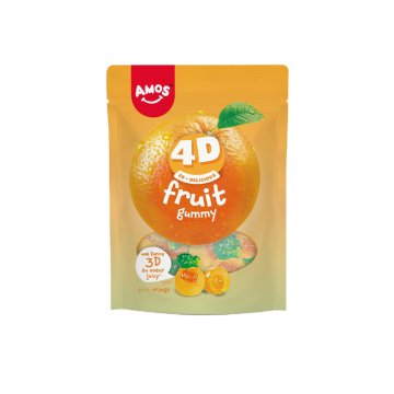 Bonbons Fruit Orange 4D 120g - Amos