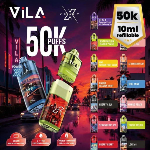 Vila XPower 50K + 2 E-liquides 850mAh 10ml / 20mg