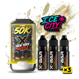 Ice City 50K + 3 E-liquides 850mAh 20ml / 20mg - X-Bar