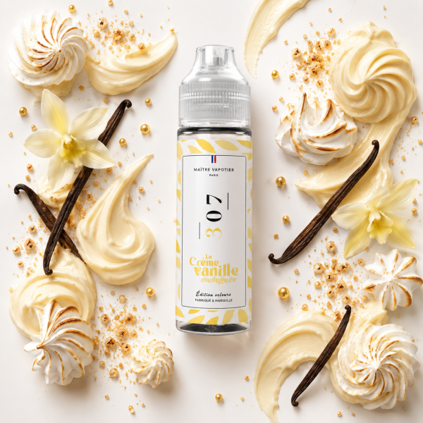 N°407 La Crème Vanille Meringuée 0mg 50ml - Maître Vapotier