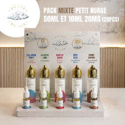 Pack Mixte Petit Nuage (10pcs 10ml + 10pcs 50ml) + 1 Présentoir Offert - Petit Nuage