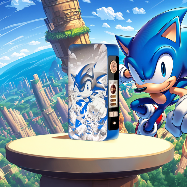 Mod dotBox V2 220W 2x18650 Blue Engraved Sonic - Dotmod